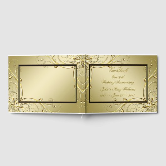 Vlaams Gold Black 50th Wedding Jubileum Gastenboek (Volledig)