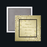 Vlaams Gold Black 50th Wedding Jubileum Magneet<br><div class="desc">Een Digitalbcon Afbeeldingen Design met een gouden en zwarte kleur en een bloeiend design thema met een verscheidenheid aan aangepaste afbeeldingen, vormen, patronen, stijlen en lettertypen in deze unieke "Flourish Gold 50th Wedding Jubileum" Square Magnet. Dit elegante en aantrekkelijke ontwerp wordt compleet geleverd met aanpasbare tekst belettering zowel op de...</div>