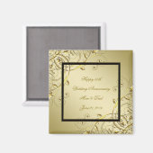 Vlaams Gold Black 50th Wedding Jubileum Magneet (Voorkant / Achterkant)