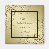 Vlaams Gold Black 50th Wedding Jubileum Magneet (Voorkant)