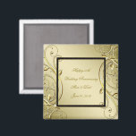 Vlaams Gold Black 50th Wedding Jubileum Magneet<br><div class="desc">Een Digitalbcon Afbeeldingen Design met een gouden en zwarte kleur en een bloeiend design thema met een verscheidenheid aan aangepaste afbeeldingen, vormen, patronen, stijlen en lettertypen in deze unieke "Flourish Gold Black 50th Wedding Jubileum" Square Magnet. Dit elegante en aantrekkelijke ontwerp wordt compleet geleverd met aanpasbare tekst belettering zowel op...</div>