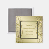 Vlaams Gold Black 50th Wedding Jubileum Magneet (Voorkant / Achterkant)
