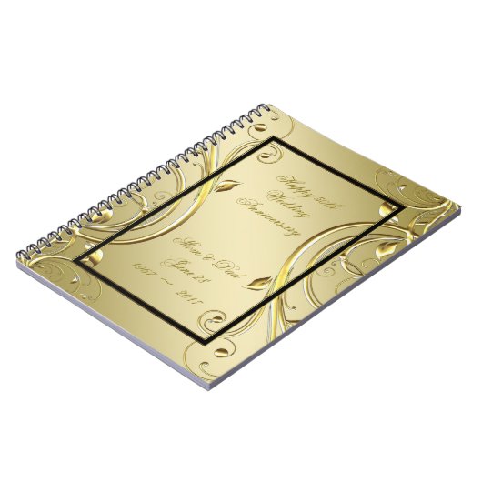 Vlaams Gold Black 50th Wedding Jubileum Notitieboek (Linkerzijde)