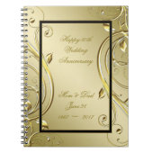 Vlaams Gold Black 50th Wedding Jubileum Notitieboek (Voorkant)
