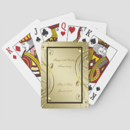 Vlaams Gold Black 50th Wedding Jubileum Pokerkaarten