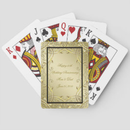 Vlaams Gold Black 50th Wedding Jubileum Pokerkaarten