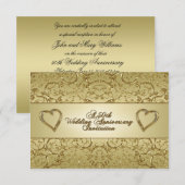 Vlaams Golden 50th Wedding Jubileum Kaart (Voorkant / Achterkant)