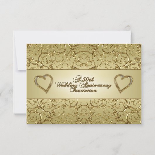 Vlaams Golden 50th Wedding Jubileum Kaart (Voorkant)