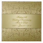 Vlaams Golden 50th Wedding Jubileum Tegeltje (Voorkant)