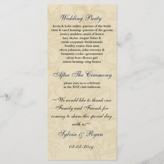  Vlaams huwelijk met een zeemivoor Programmakaart (Achterkant)