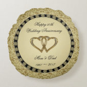 Vlaams Jubileum Sierkussen voor gouden weddenschap Rond Kussen (Voorkant)