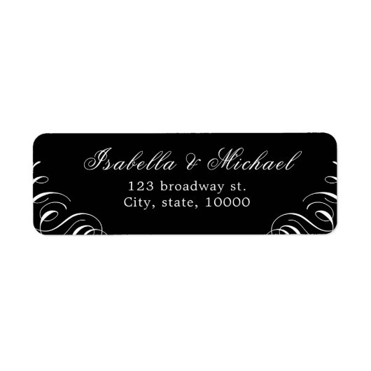 Vlaams  kalligrafie-retouradres etiket (Voorkant)