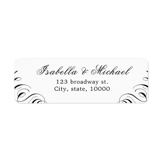 Vlaams kalligrafie-retouradres etiket (Voorkant)