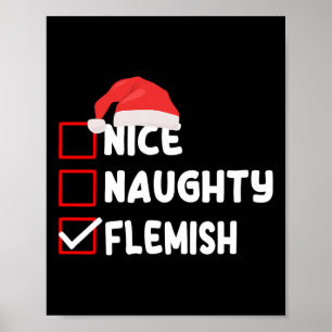 Vlaams Kerstkostuum Grappig Vlaanderen Kerstman Poster