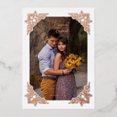 Vlaams Lijst Hoeken Fancy Foto Folie Uitnodiging (Voorkant)