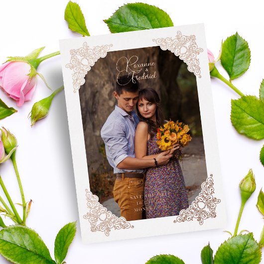 Vlaams Lijst Hoeken Fancy Foto Folie Uitnodiging