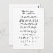 Vlaams Manuscript - het Blad van de Steekproef van Briefkaart (Voorkant / Achterkant)