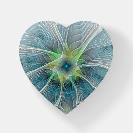 Vlaams modern blauw groen fractaal bloemhart