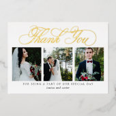 Vlaams Script REAL FOLIE Foto Hartelijk dank Folie Uitnodiging (Voorkant)