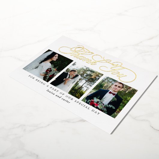 Vlaams Script REAL FOLIE Foto Hartelijk dank Folie Uitnodiging (Gedraaid)