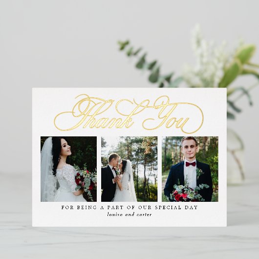 Vlaams Script REAL FOLIE Foto Hartelijk dank Uitnodiging (Staand Voorkant)