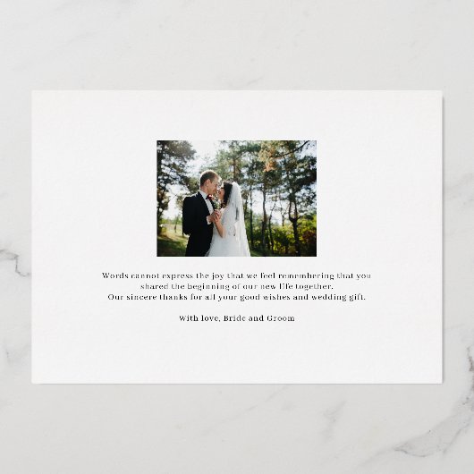 Vlaams Script REAL FOLIE Foto Hartelijk dank Uitnodiging (Achterkant)