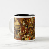 Vlaams spreekwoord tweekleurige koffiemok (Voorkant links)