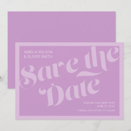Vlaams Typografiellavender Lila Opslaan Datum Save The Date