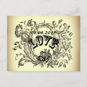 Vlaams Vintage Wedding met zwembroek, behalve de d Aankondigingskaart