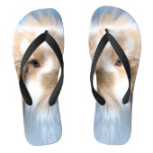 Vlaams wit en bruin konijn teenslippers (Voetbed)