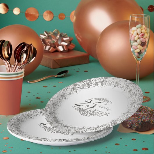 Vlaams zilver 25e Jubileum Bord papier (Multi)