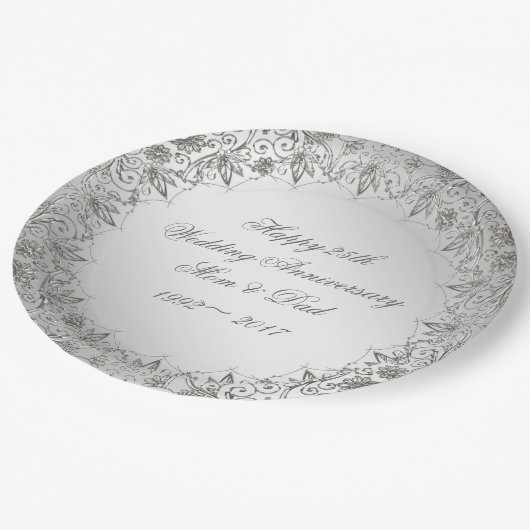 Vlaams zilver 25e Jubileum Bord papier (Gekanteld)