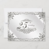 Vlaams Zilver 25th Wedding Jubileum Invite Kaart (Voorkant)