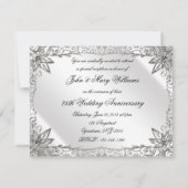 Vlaams Zilver 25th Wedding Jubileum Invite Kaart (Achterkant)