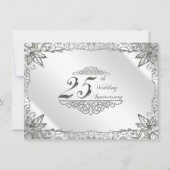 Vlaams Zilver 25th Wedding Jubileum Invite Kaart (Voorkant)