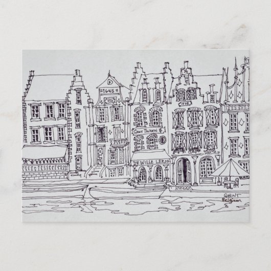 Vlaamse Architectuur waterfront, Gent, België Briefkaart (Voorkant)