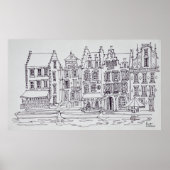 Vlaamse Architectuur waterfront, Gent, België Poster (Voorkant)