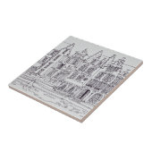 Vlaamse Architectuur waterfront, Gent, België Tegeltje (Zijkant)