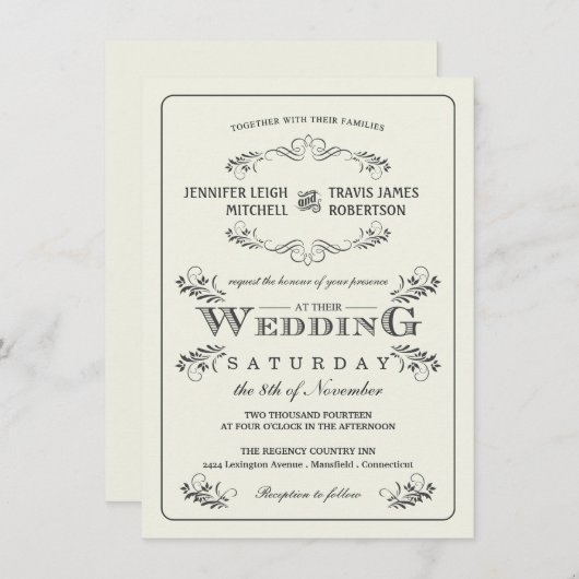 Vlaamse bruiloft Kaart (Voorkant / Achterkant)