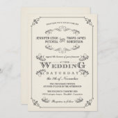  Vlaamse Elegant White Wedding Invitations Kaart (Voorkant / Achterkant)