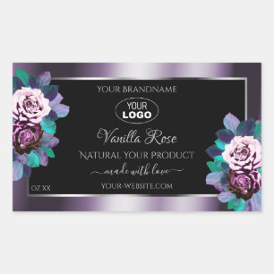 Vlaamse Floral Paars Black Product Labels Logo