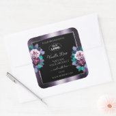Vlaamse Floral Paars Black Product Labels Logo (Envelop)