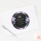 Vlaamse Floral Paars Black Product Labels Logo (Envelop)