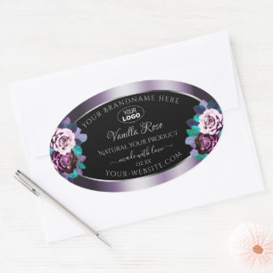 Vlaamse Floral Paars Black Product Labels Logo