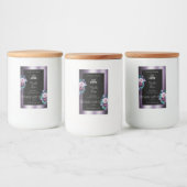 Vlaamse Floral Paars Black Product Labels Logo Voedselcontainer Etiket (Flessen)