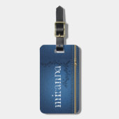 Vlaamse geschilde Jeans Denim Bagagelabel (Voorkant verticaal)
