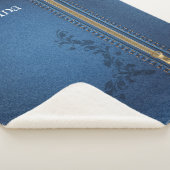 Vlaamse geschilde Jeans Denim Sherpa Deken (3/4)