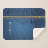 Vlaamse geschilde Jeans Denim Sherpa Deken (Voorkant (horizontaal))