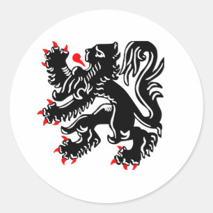 Vlaamse leeuw. ronde sticker