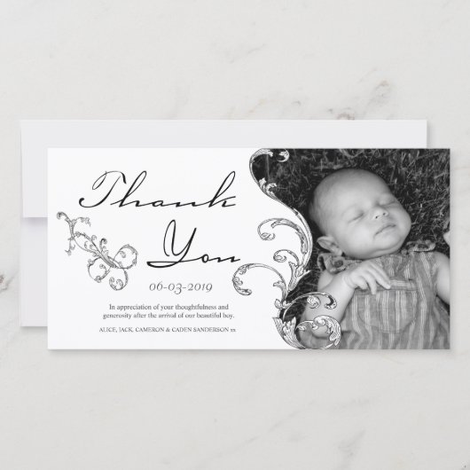 Vlaamse Nieuwe Baby Dank je kaart (Voorkant)